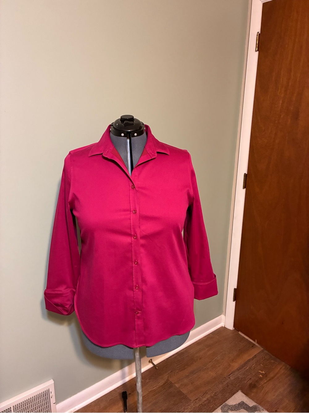 Chico's Deep Pink Button-Front Blouse